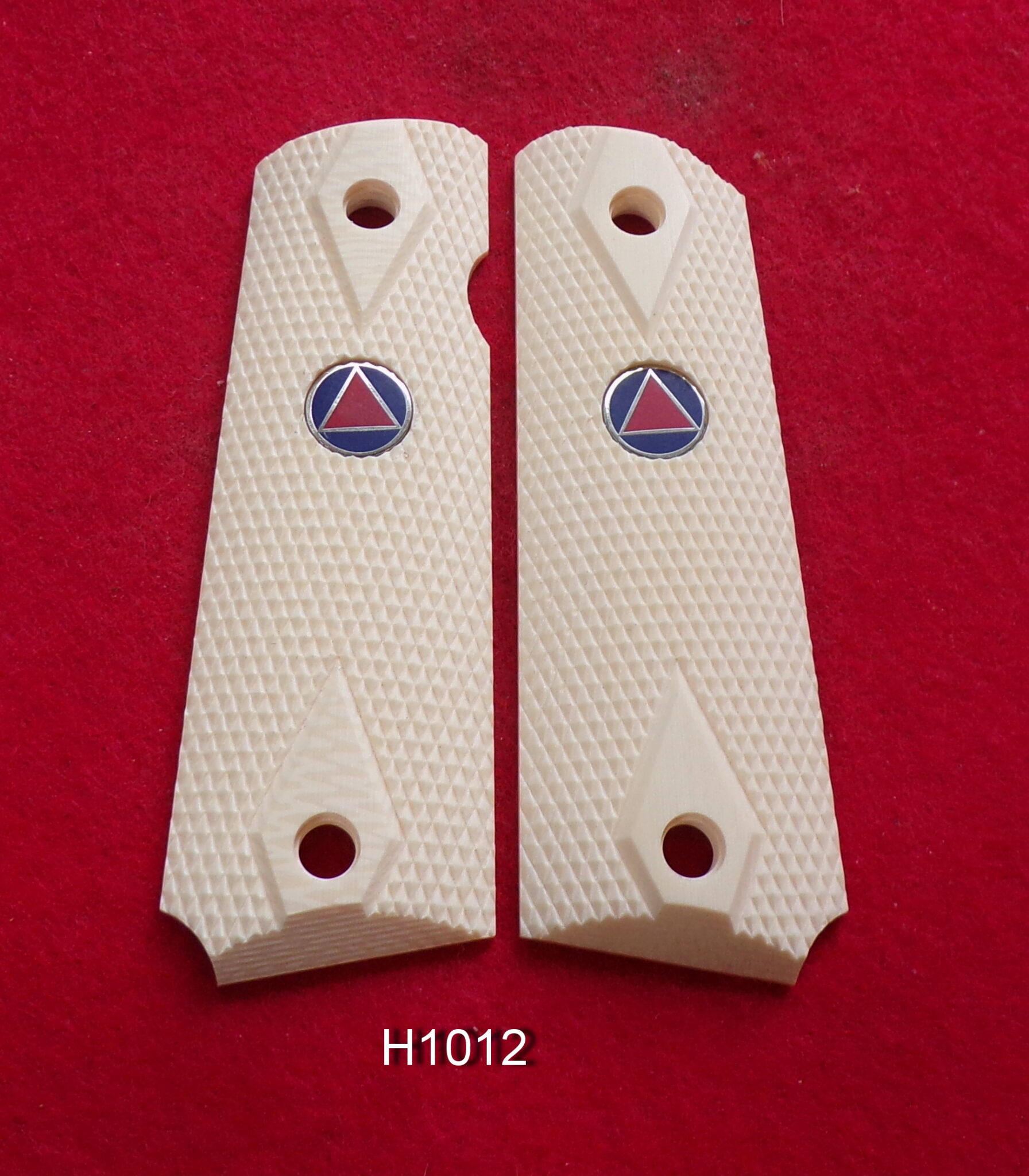 Imt. Checkered Ivory Grips w/Delta Elite Medallions for the Colt 1911 ...